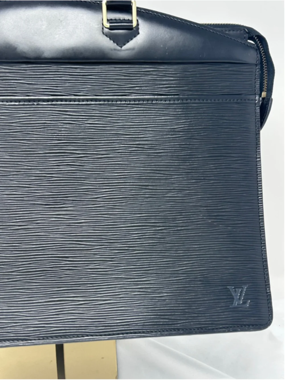 Louis Vuitton Riviera Epi Black Leather Satchel Handbag Gold Hardware France